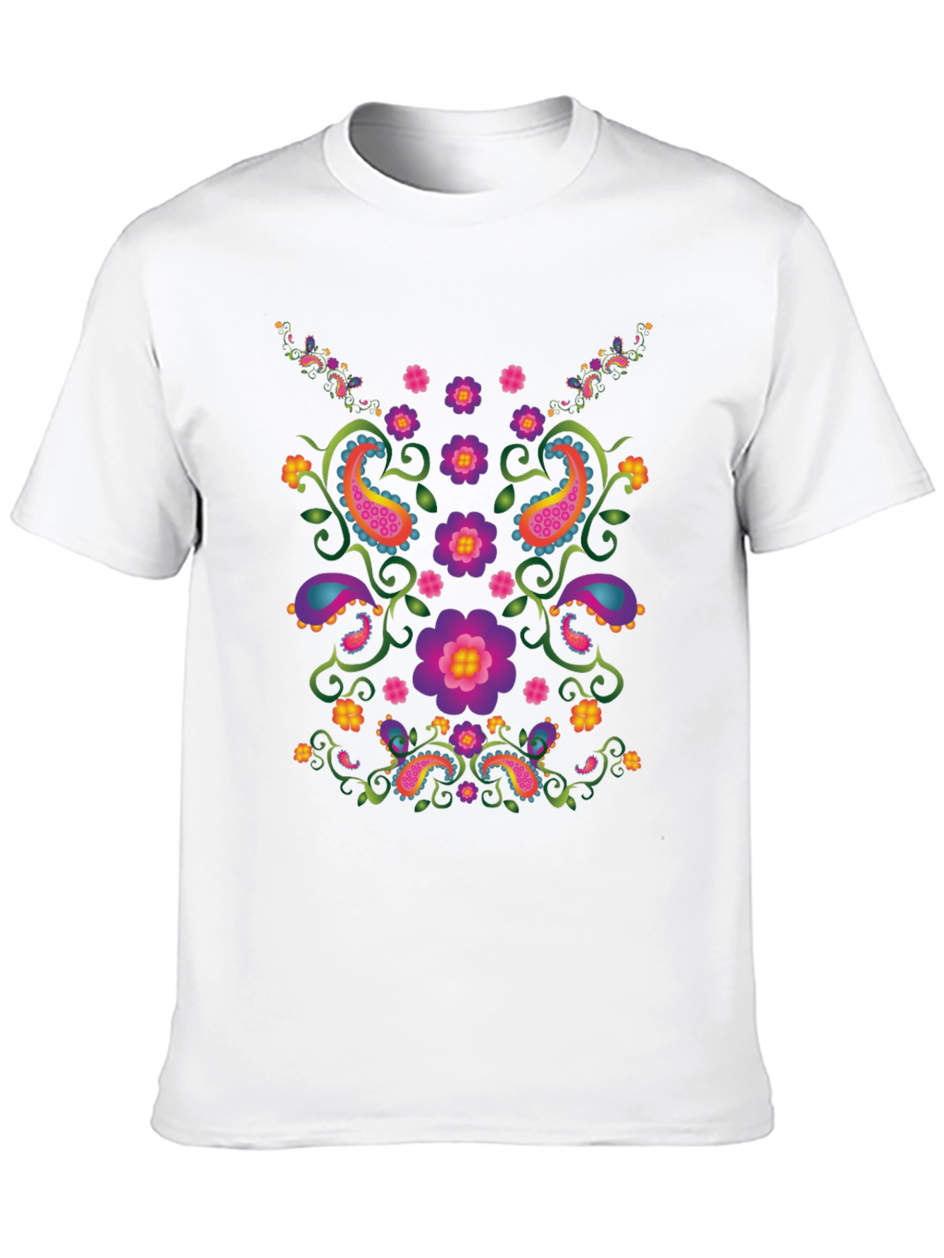 Floral Paisley Graphic Black T-Shirt