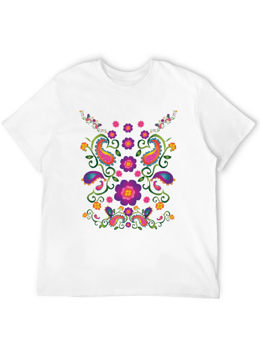 Floral Paisley Graphic Black T-Shirt