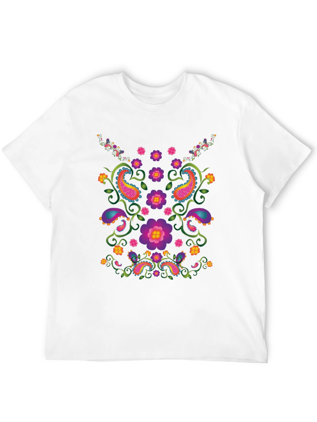 Floral Paisley Graphic Black T-Shirt
