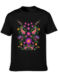 Floral Paisley Graphic Black T-Shirt