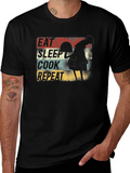 Eat Sleep Cook Repeat Rooster Graphic Tee