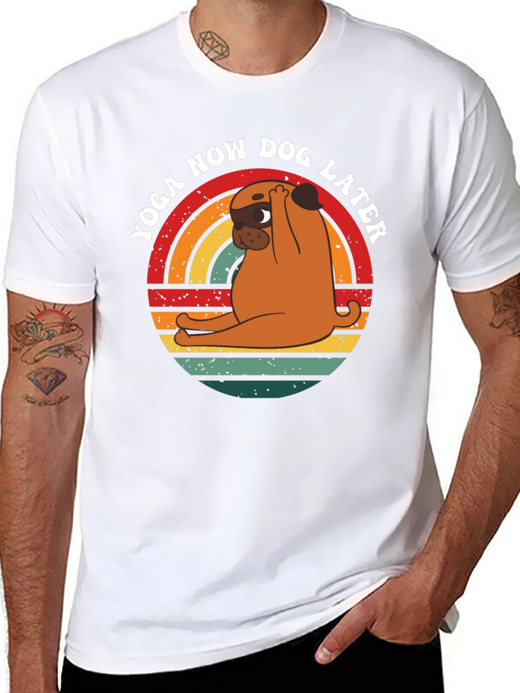 Yoga Now Dog Later Graphic T-Shirt