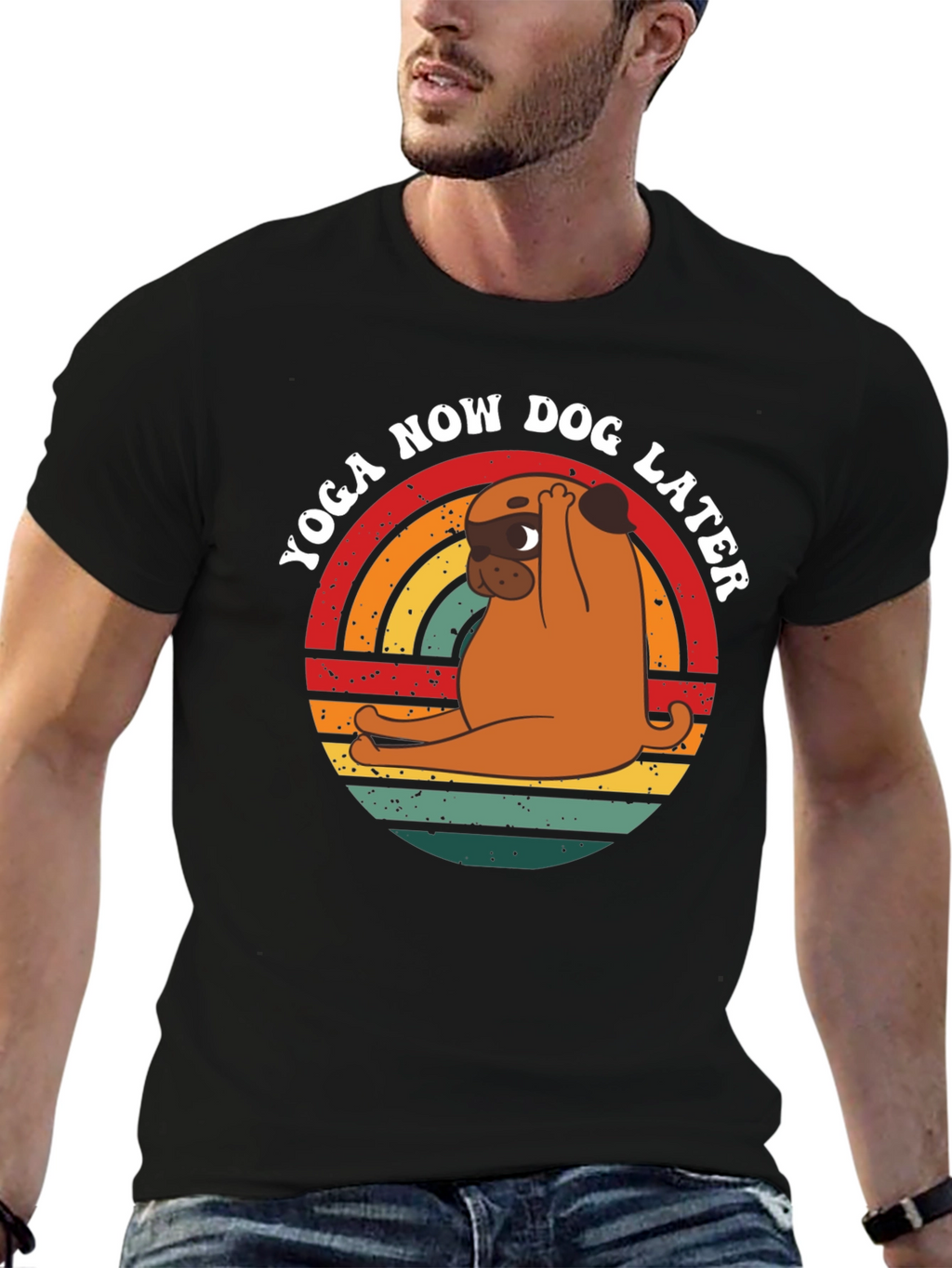 Yoga Now Dog Later Graphic T-Shirt