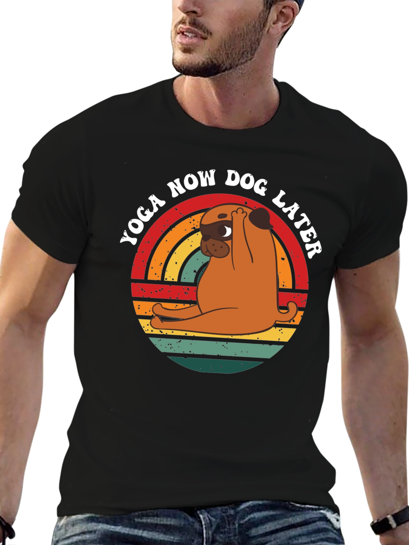 Yoga Now Dog Later Graphic T-Shirt
