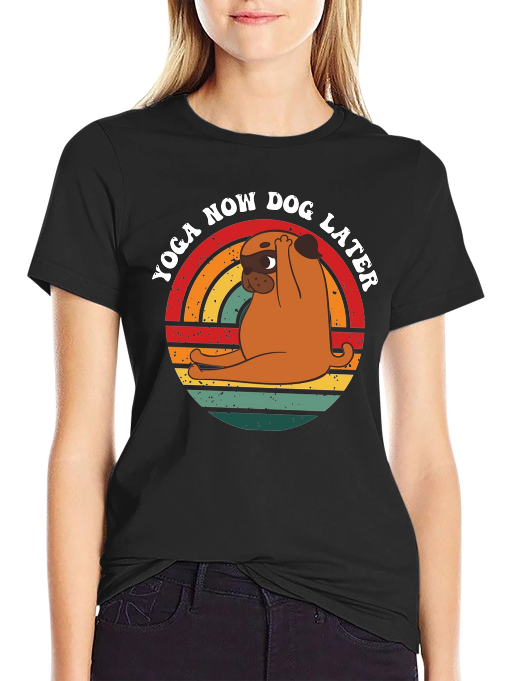 Yoga Now Dog Later Graphic T-Shirt