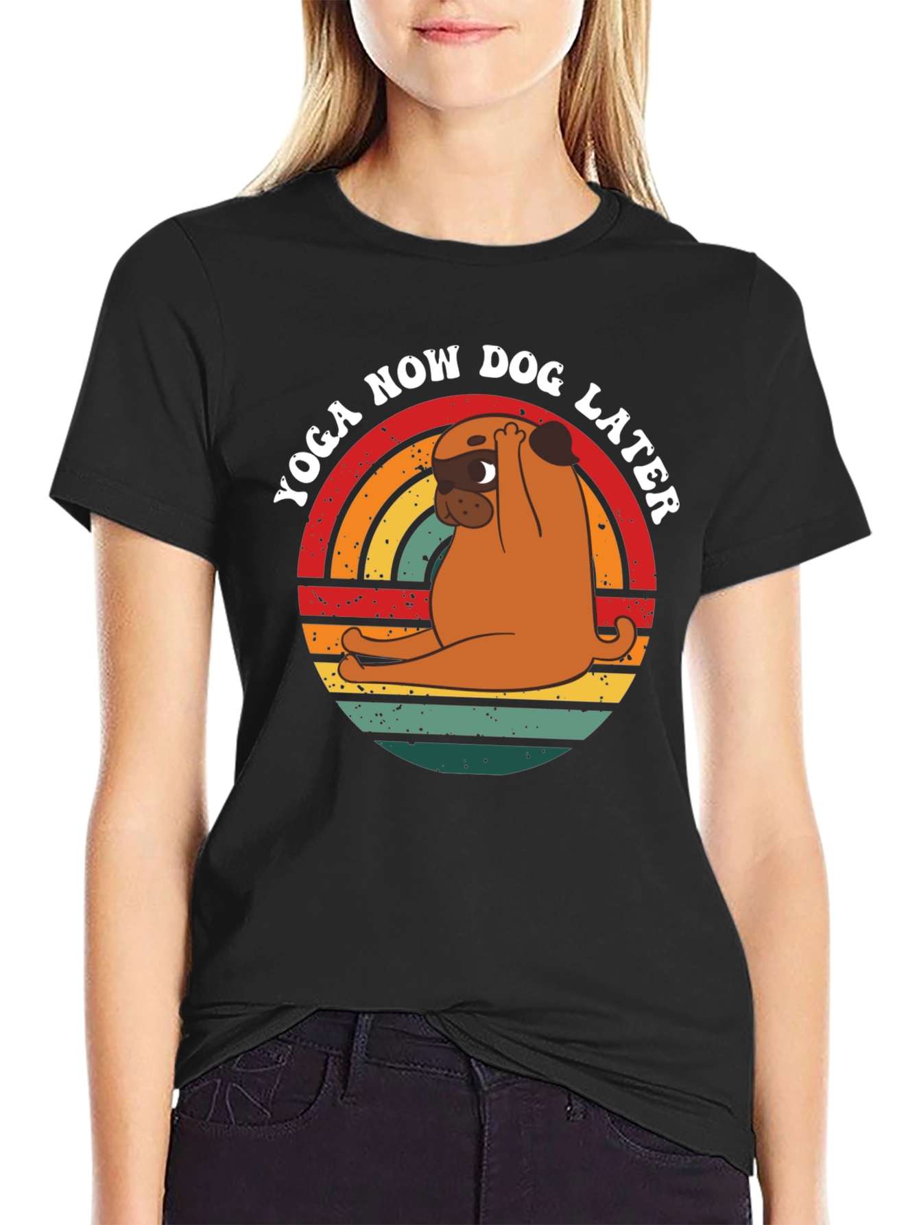 Yoga Now Dog Later Graphic T-Shirt