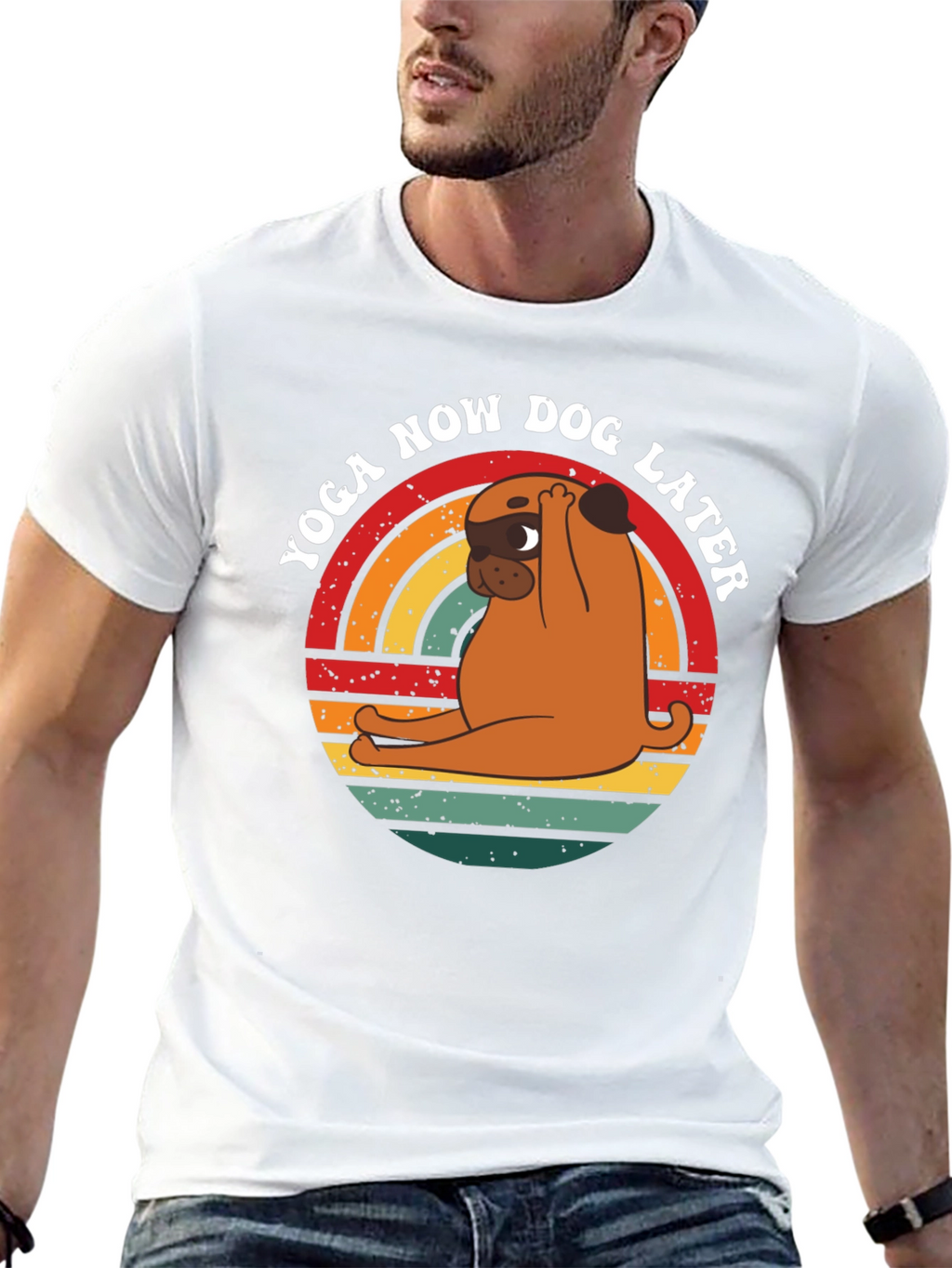 Yoga Now Dog Later Graphic T-Shirt