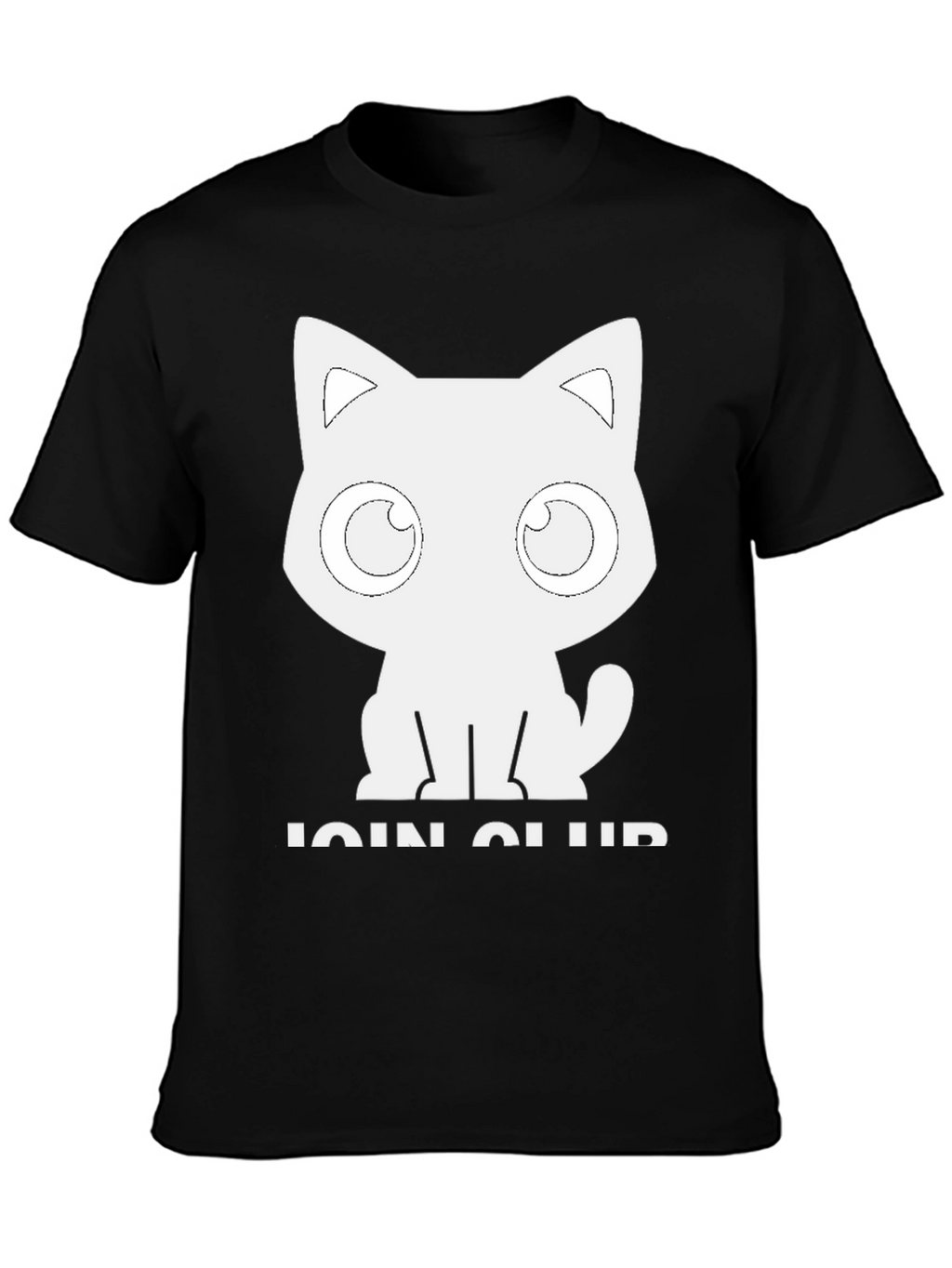Cute Cat Club T-Shirt - Black Cotton Graphic Tee