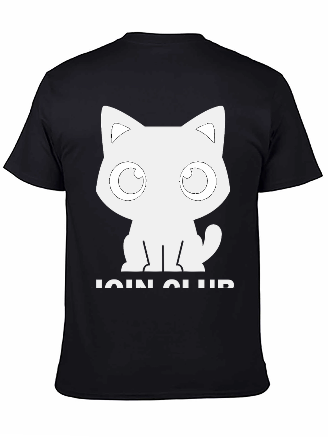 Cute Cat Club T-Shirt - Black Cotton Graphic Tee