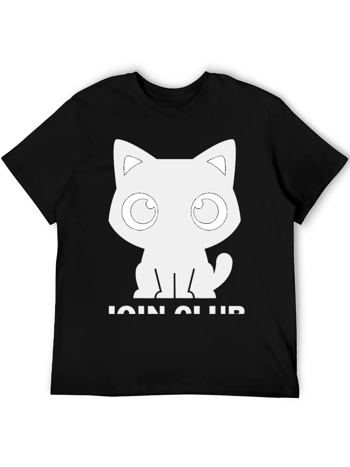 Cute Cat Club T-Shirt - Black Cotton Graphic Tee
