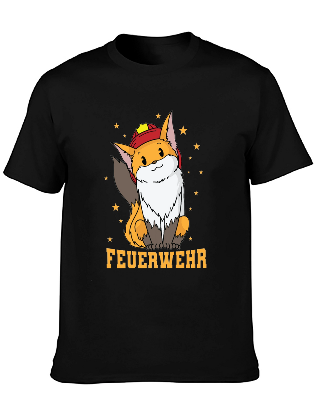 Fox Firefighter T-Shirt - Cute Cartoon Design