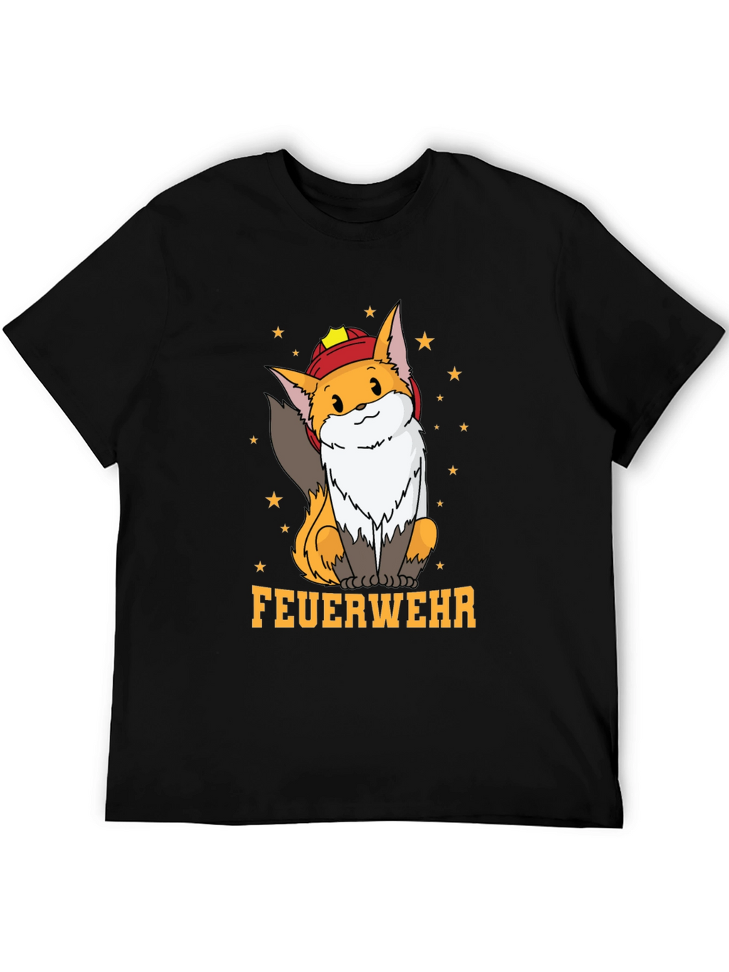 Fox Firefighter T-Shirt - Cute Cartoon Design