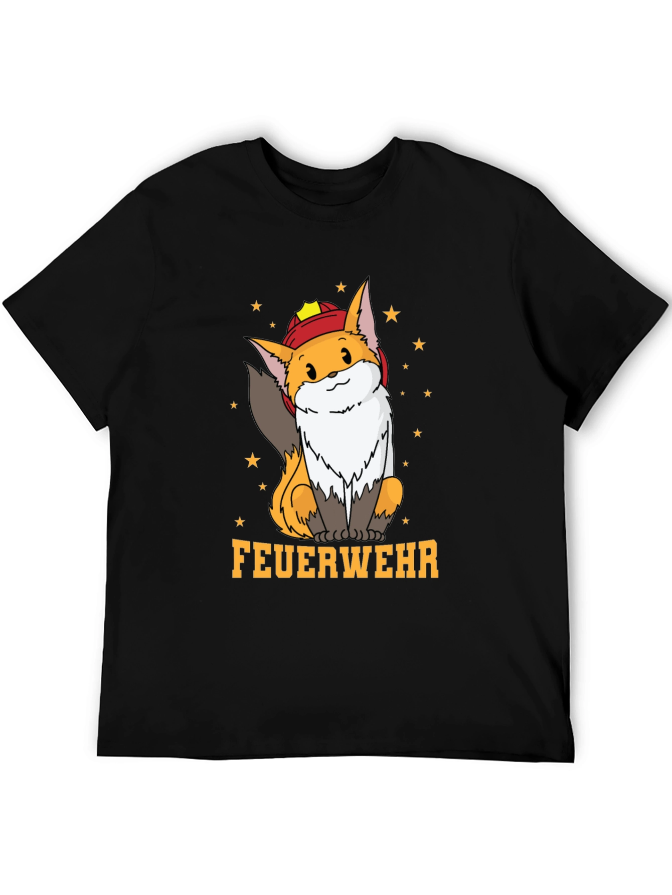 Fox Firefighter T-Shirt - Cute Cartoon Design