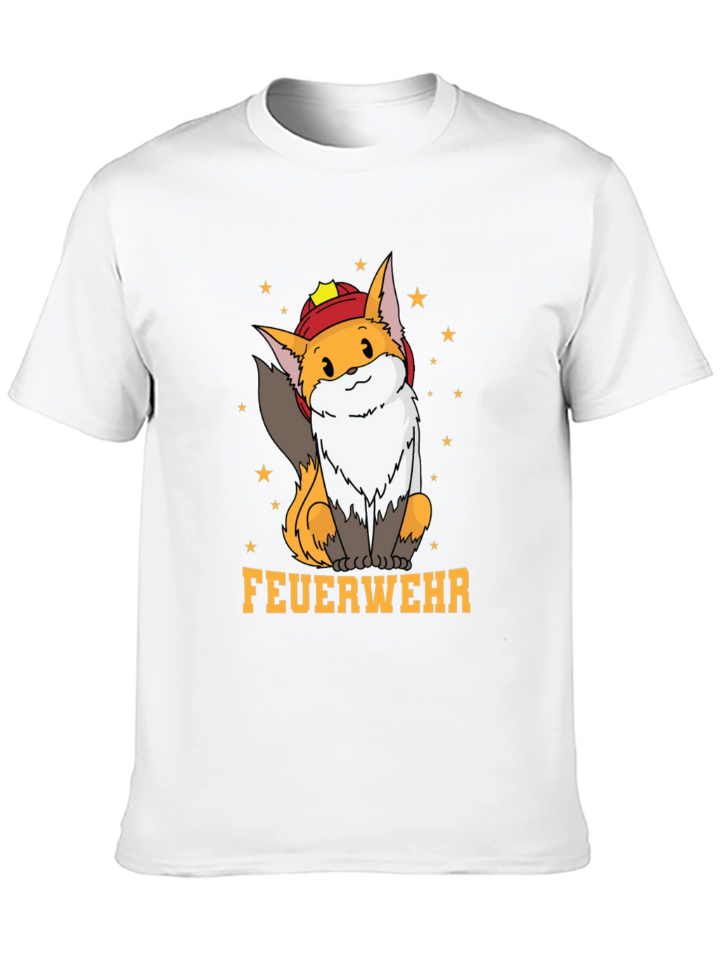 Fox Firefighter T-Shirt - Cute Cartoon Design