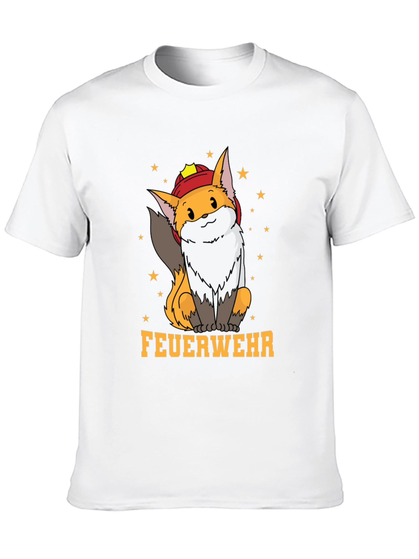 Fox Firefighter T-Shirt - Cute Cartoon Design