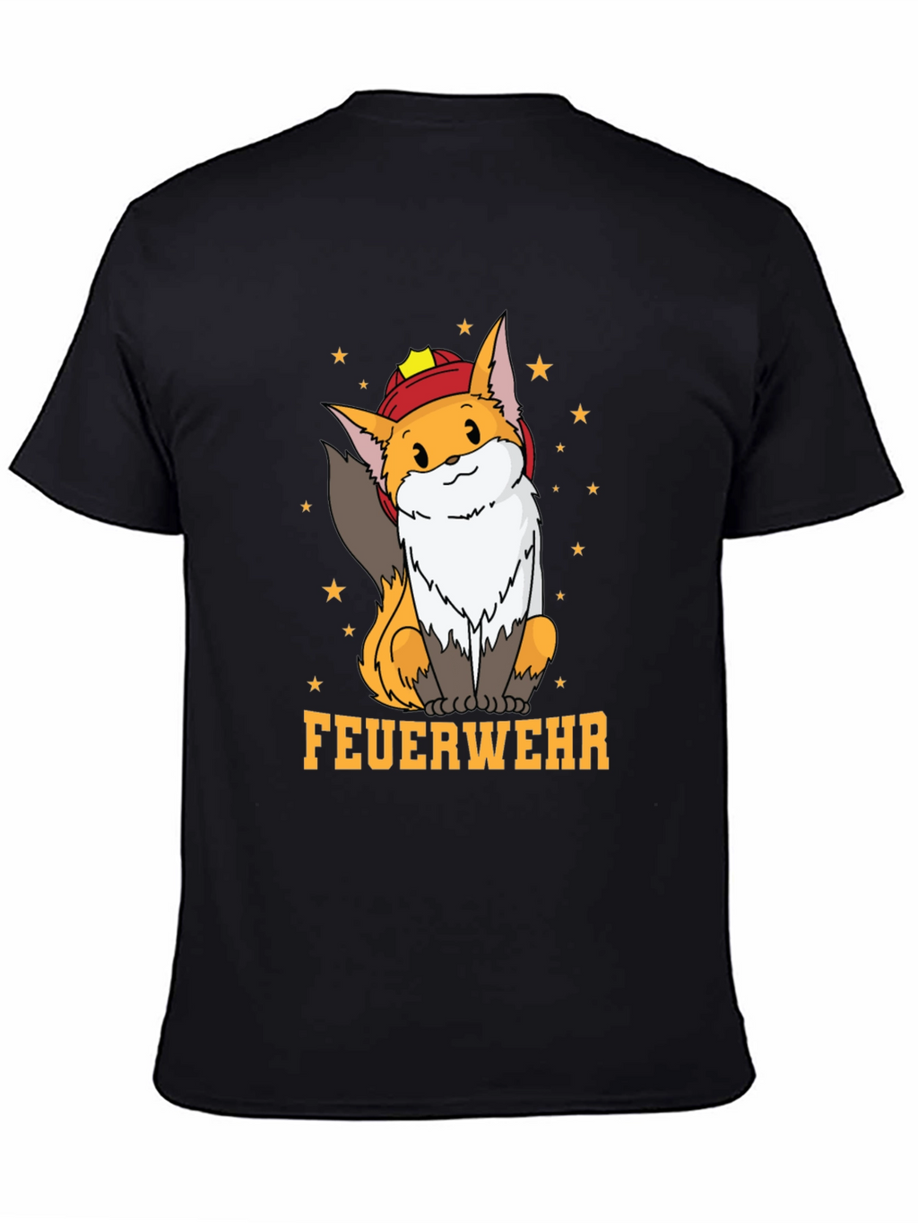 Fox Firefighter T-Shirt - Cute Cartoon Design