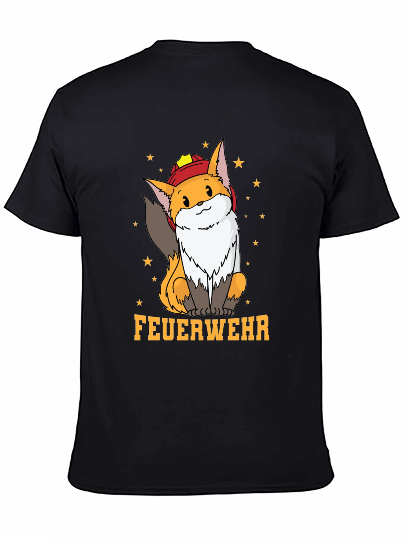 Fox Firefighter T-Shirt - Cute Cartoon Design