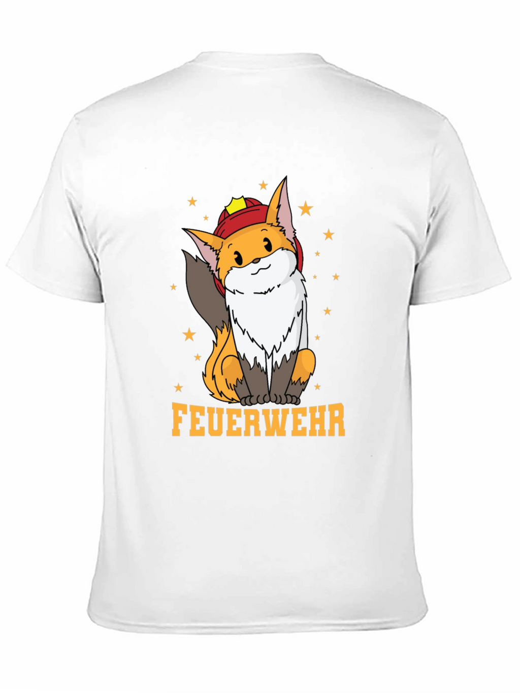 Fox Firefighter T-Shirt - Cute Cartoon Design