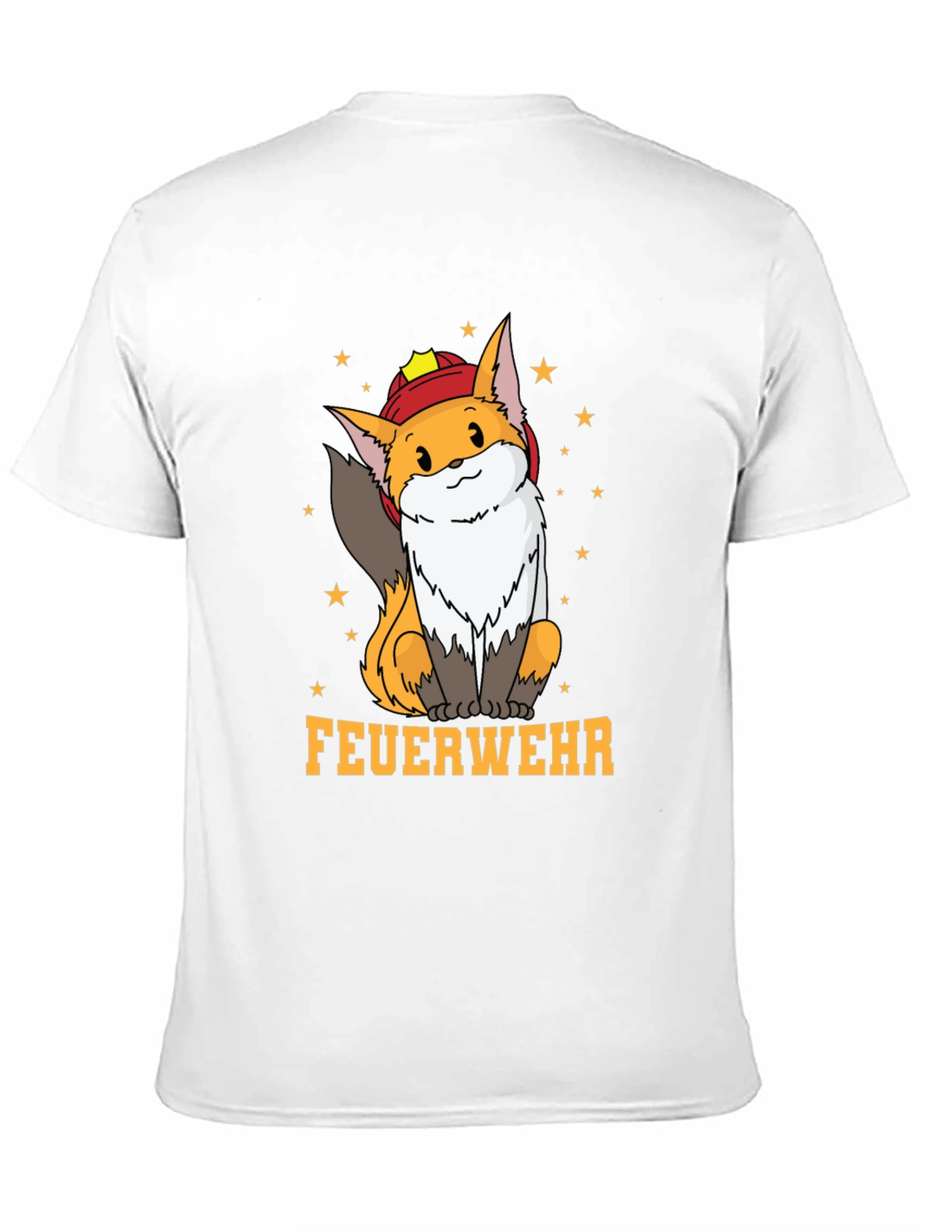 Fox Firefighter T-Shirt - Cute Cartoon Design