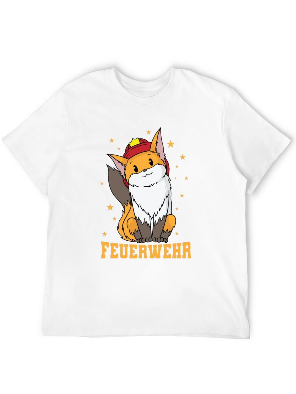 Fox Firefighter T-Shirt - Cute Cartoon Design