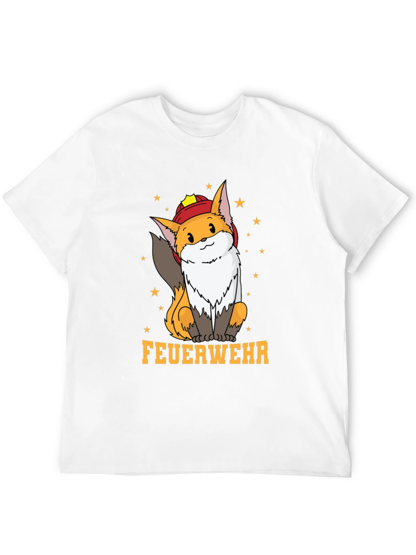 Fox Firefighter T-Shirt - Cute Cartoon Design