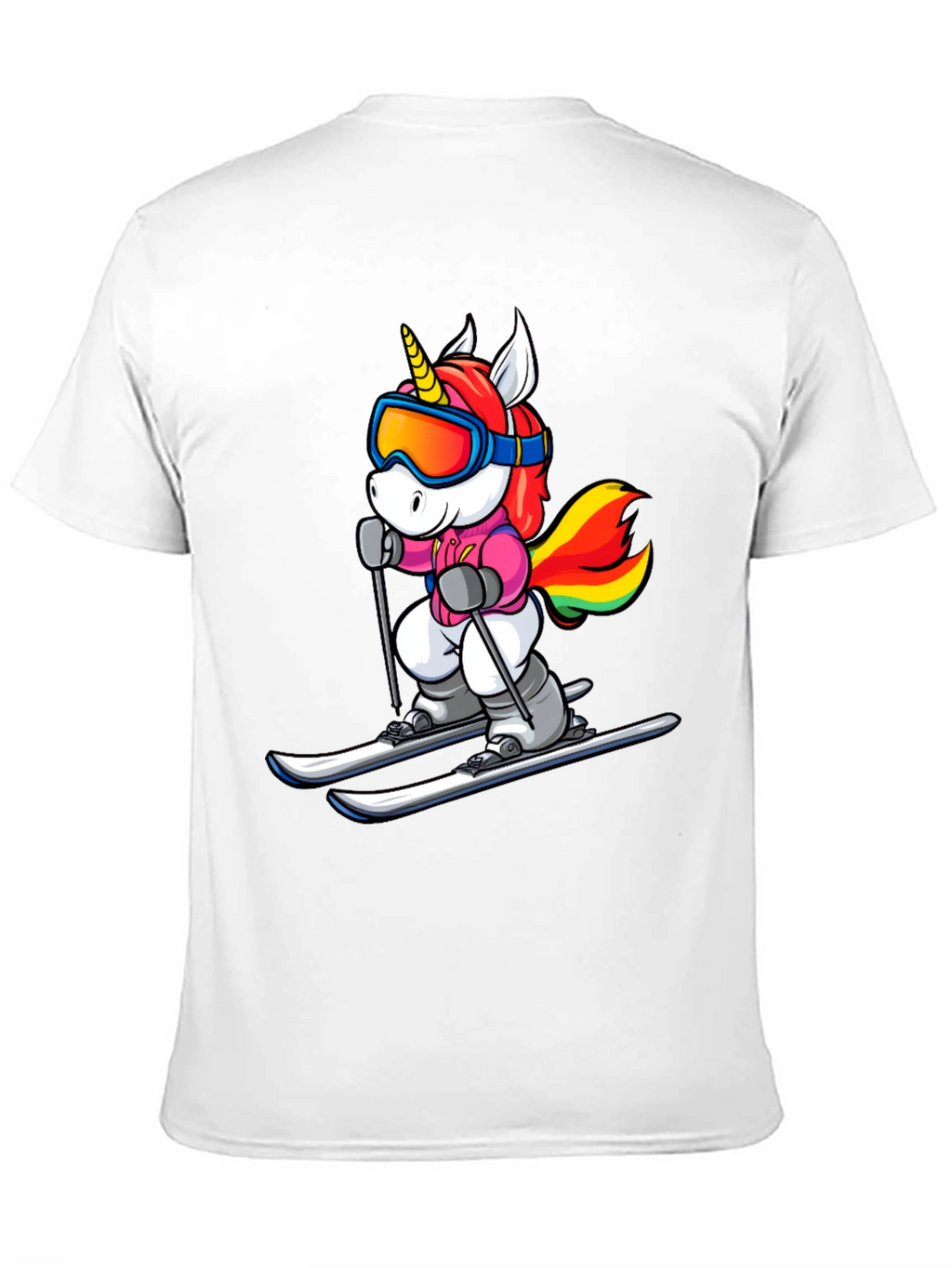 Unicorn Skiing Black T-Shirt