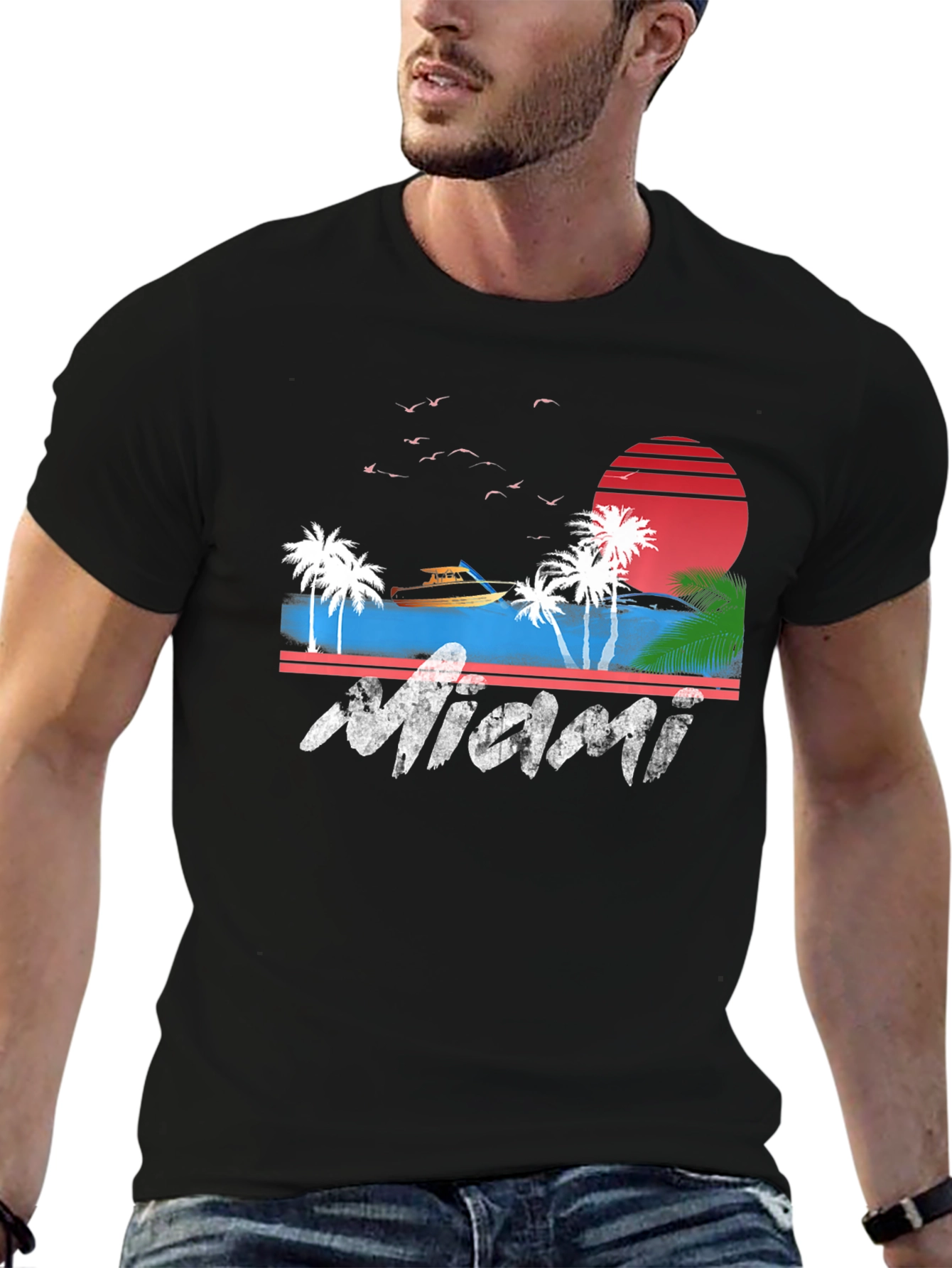 Miami Graphic Tee - Retro Beach Vibes