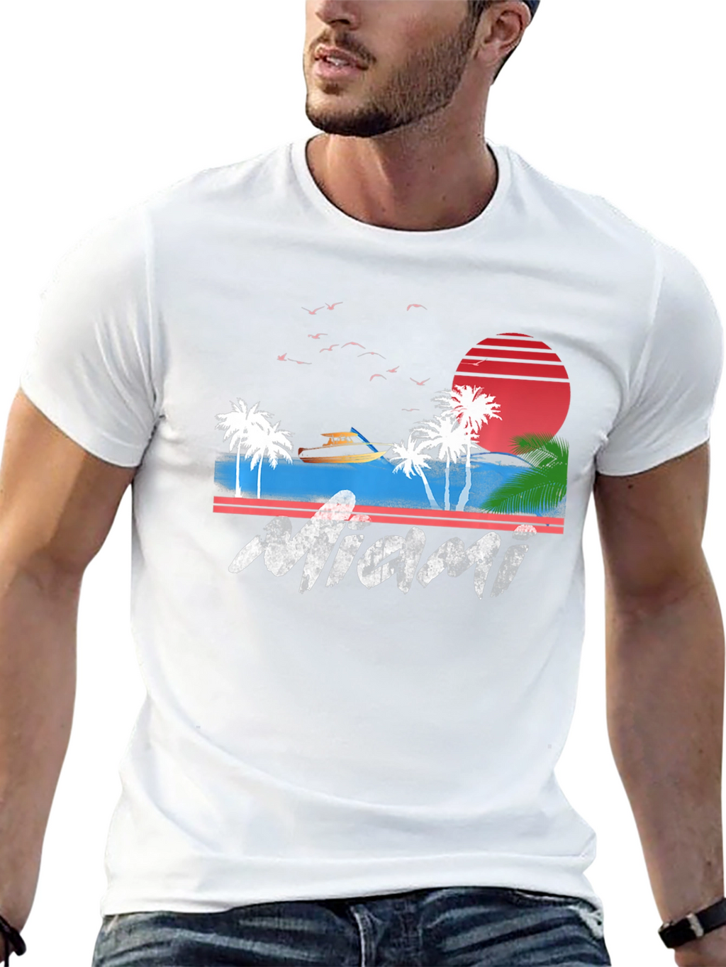 Miami Graphic Tee - Retro Beach Vibes