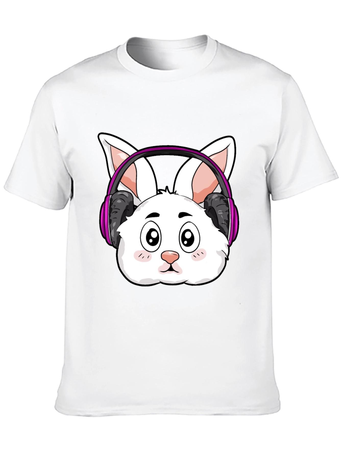 Cute Bunny DJ Black T-Shirt