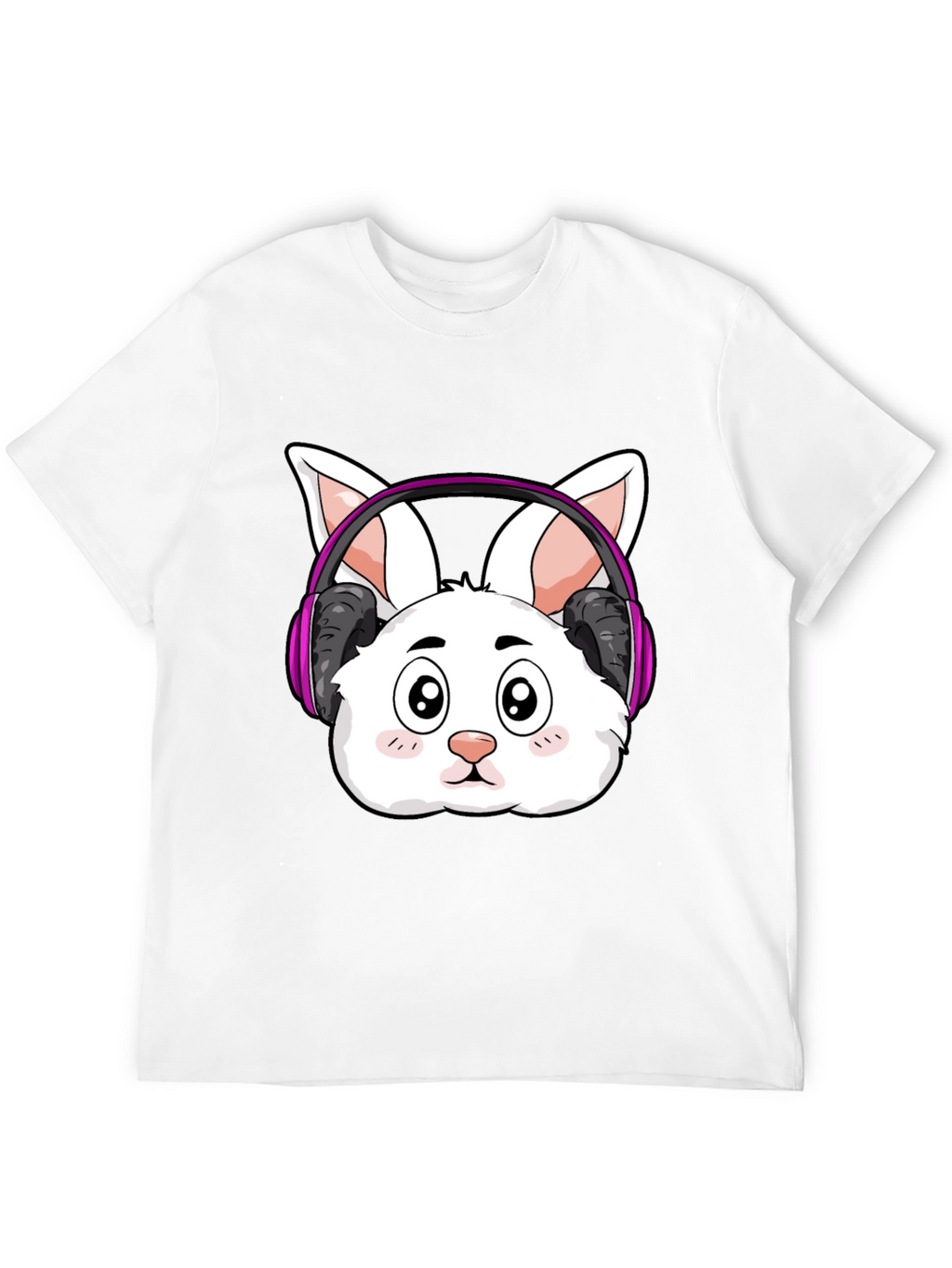 Cute Bunny DJ Black T-Shirt