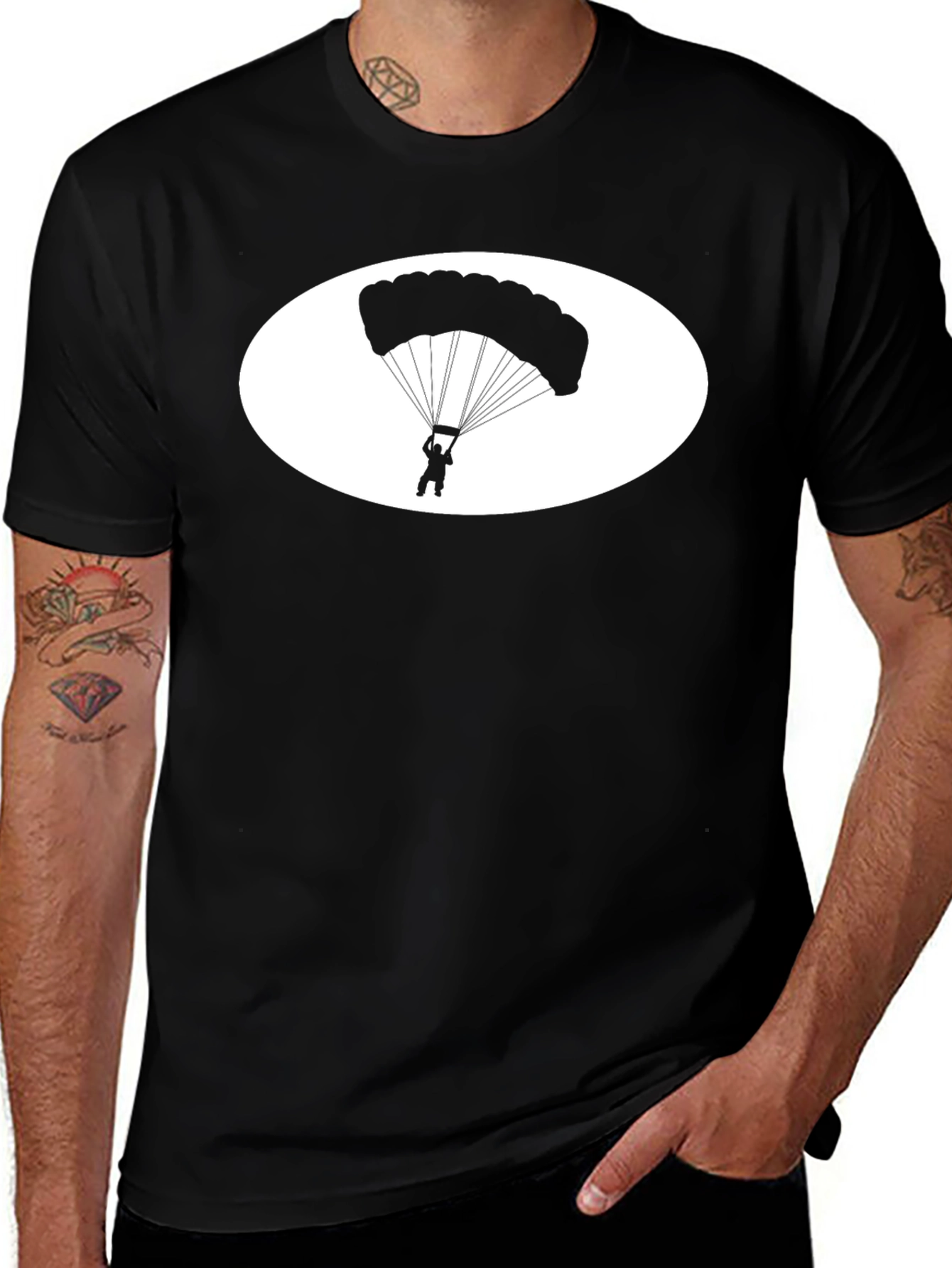Skydiving Parachute Graphic T-Shirt
