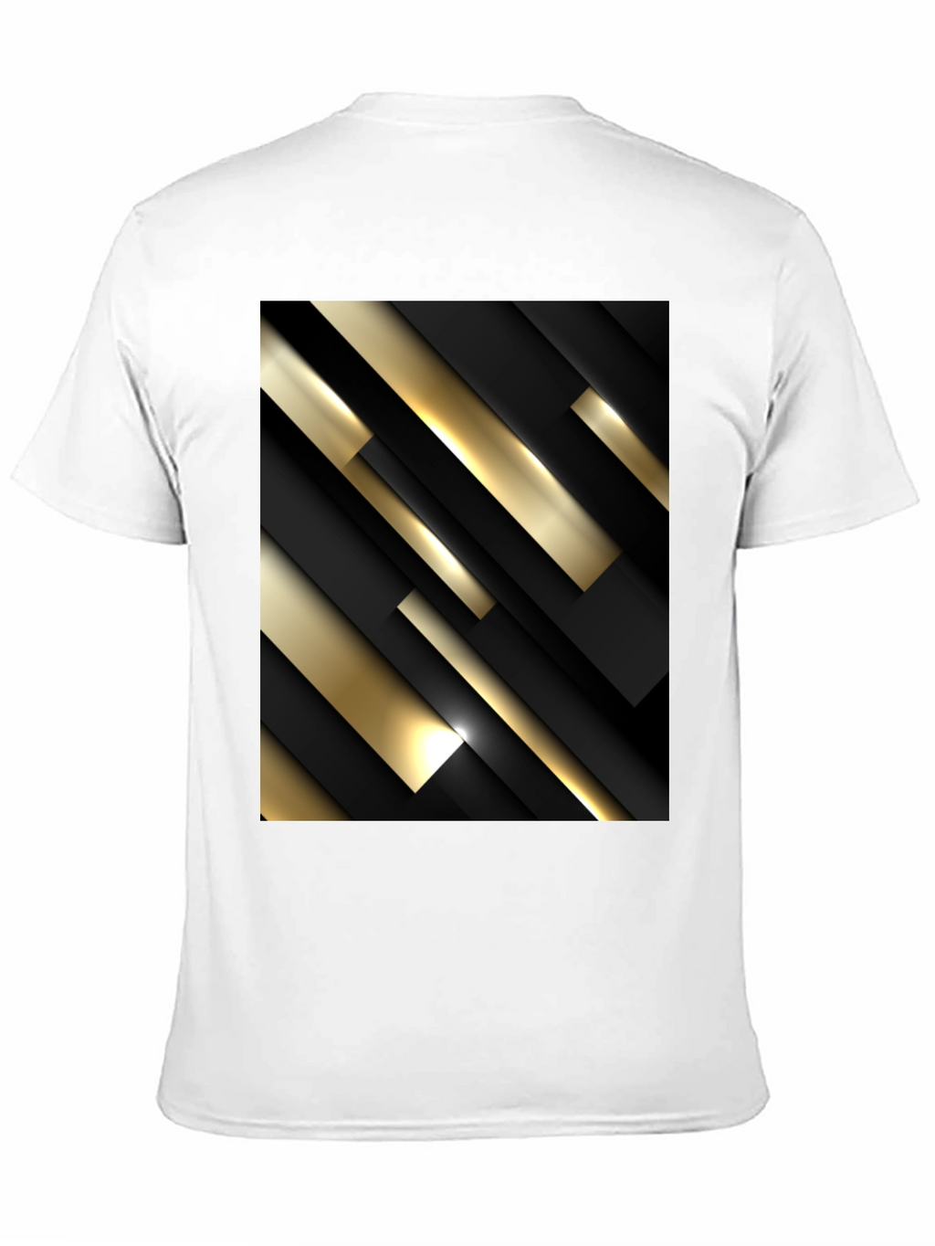 Stylish Black T-Shirt with Abstract Gold & Black Design