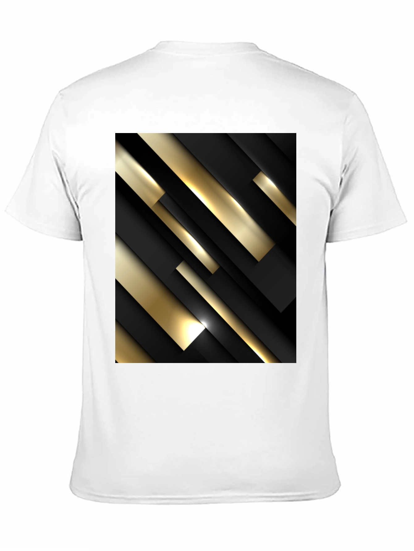 Stylish Black T-Shirt with Abstract Gold & Black Design