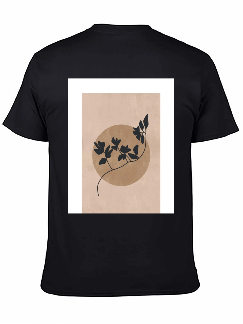 Abstract Floral Graphic Print Black T-Shirt