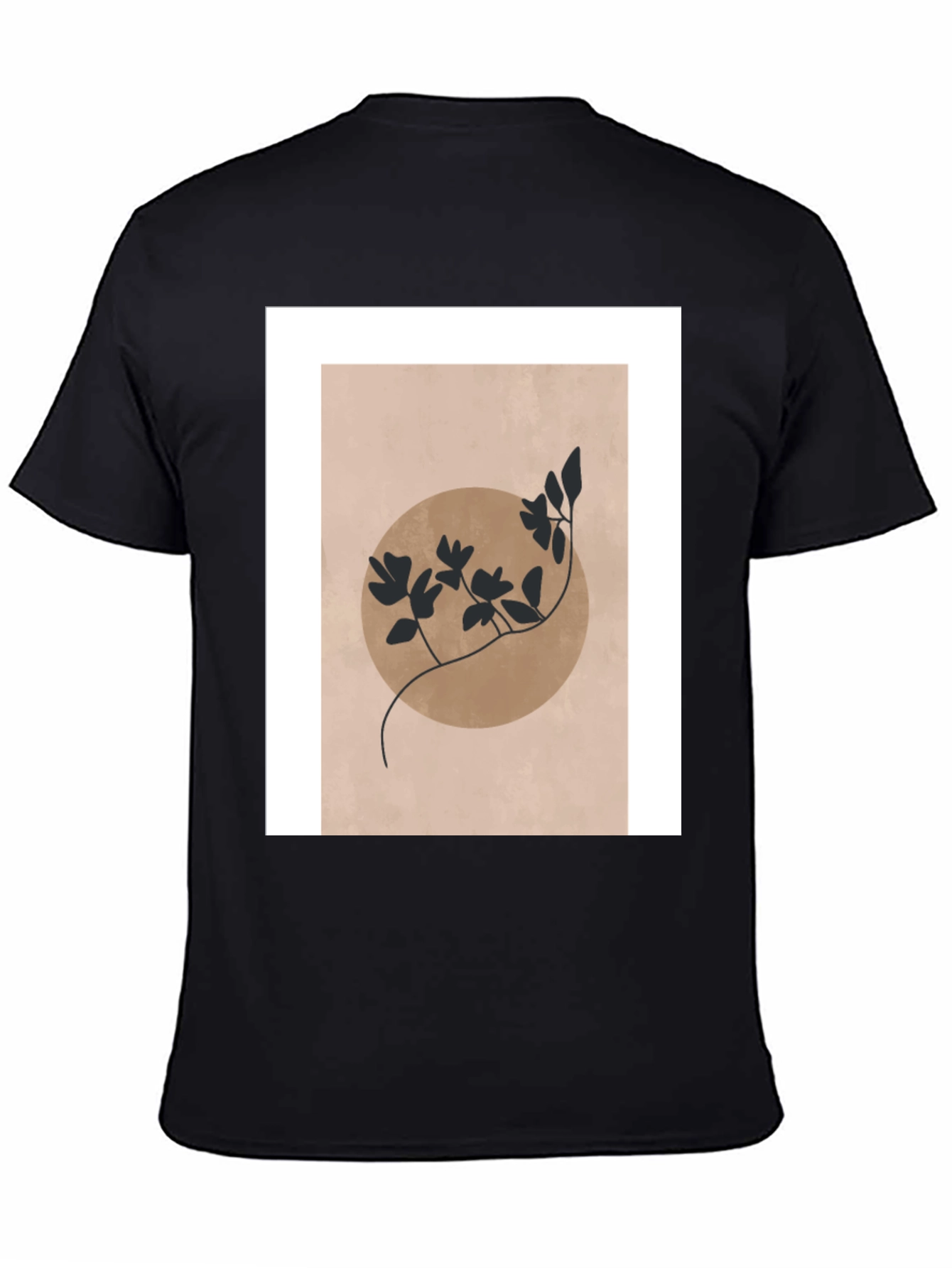 Abstract Floral Graphic Print Black T-Shirt