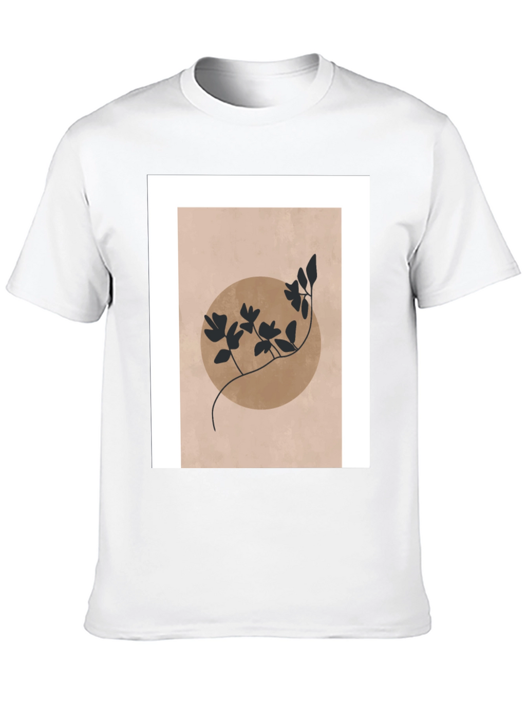 Abstract Floral Graphic Print Black T-Shirt
