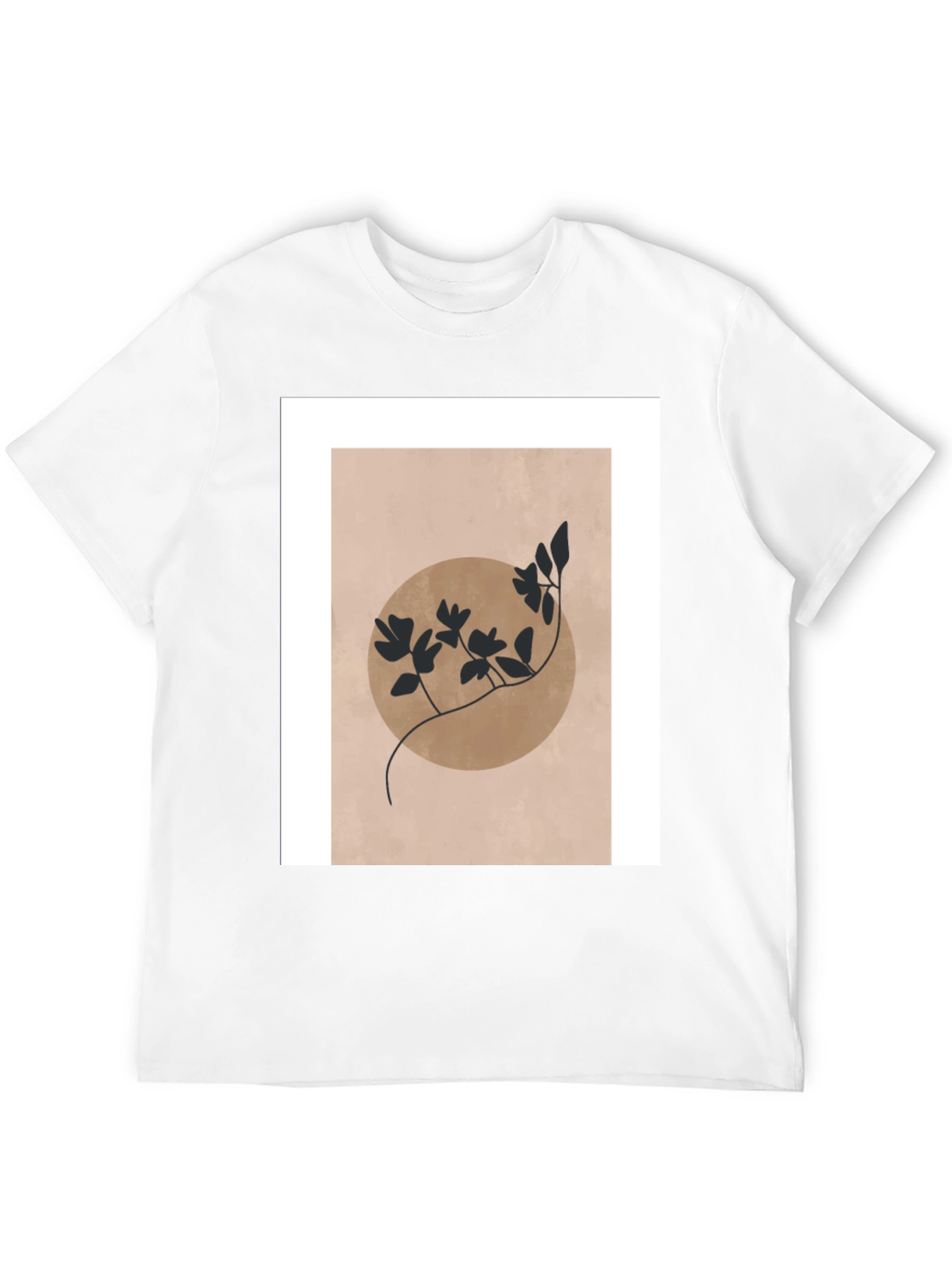 Abstract Floral Graphic Print Black T-Shirt