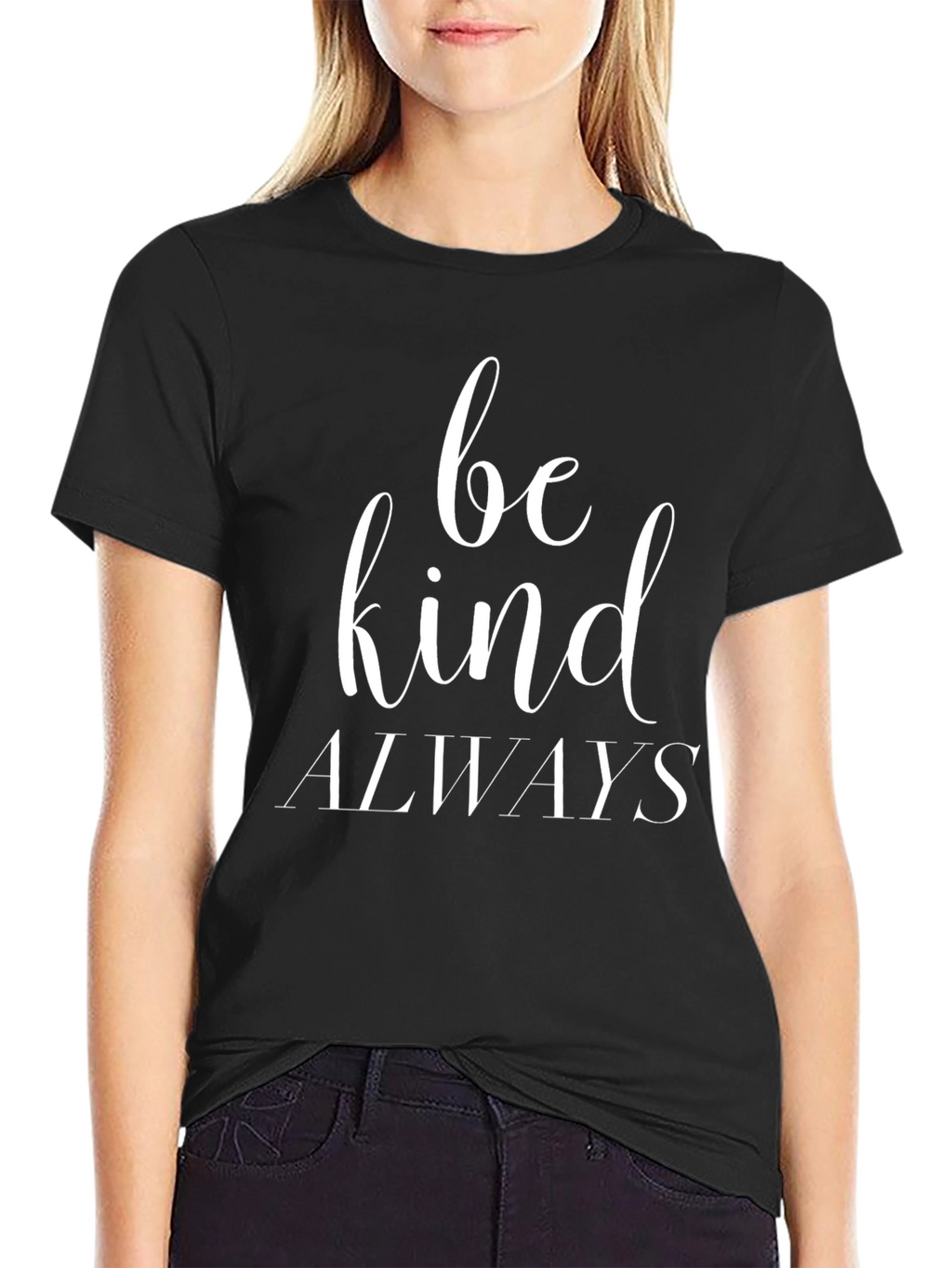 Be Kind Always Graphic Tee - Black Cotton Blend