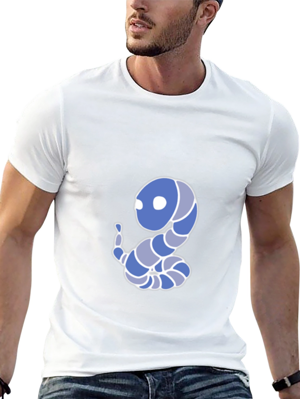 Cartoon Snake Graphic Tee - Black Cotton Blend T-Shirt