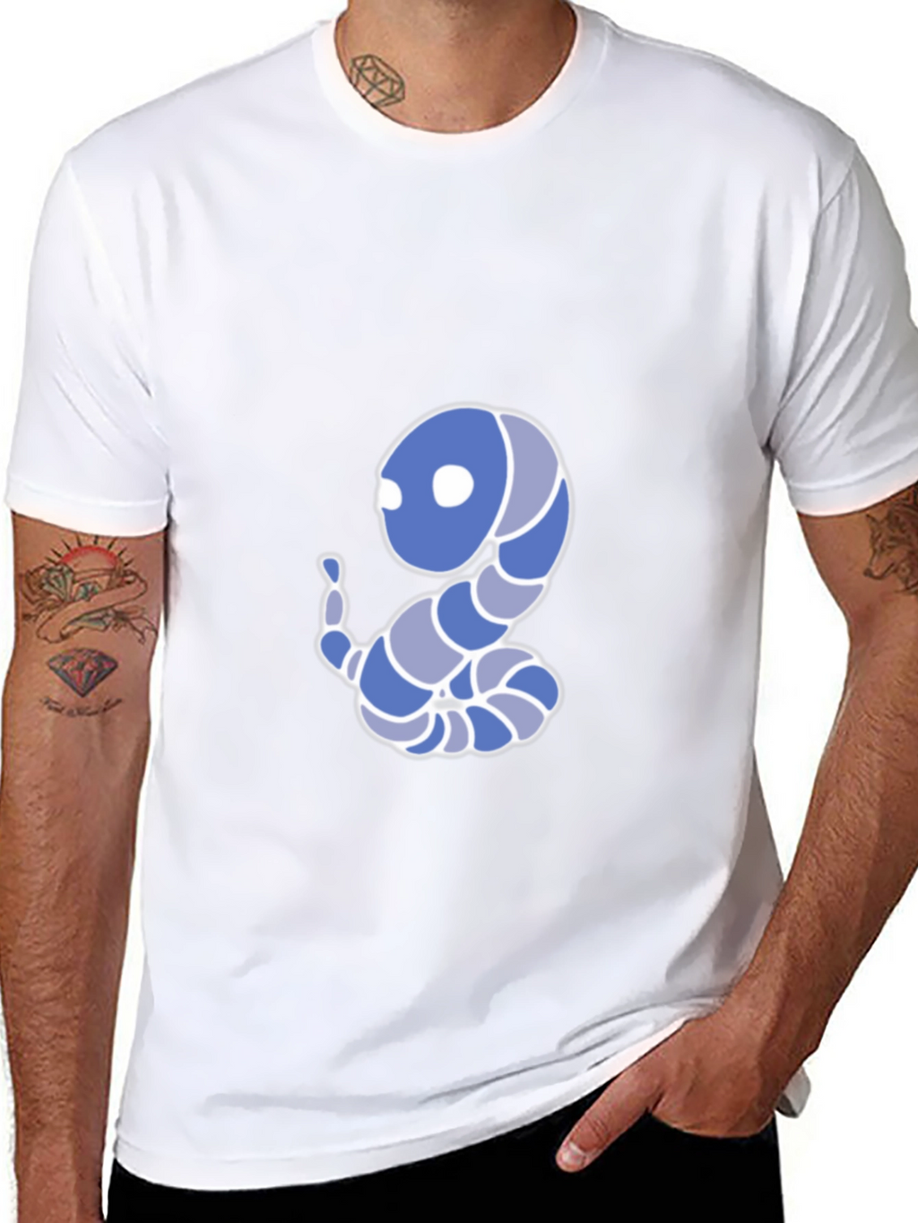 Cartoon Snake Graphic Tee - Black Cotton Blend T-Shirt