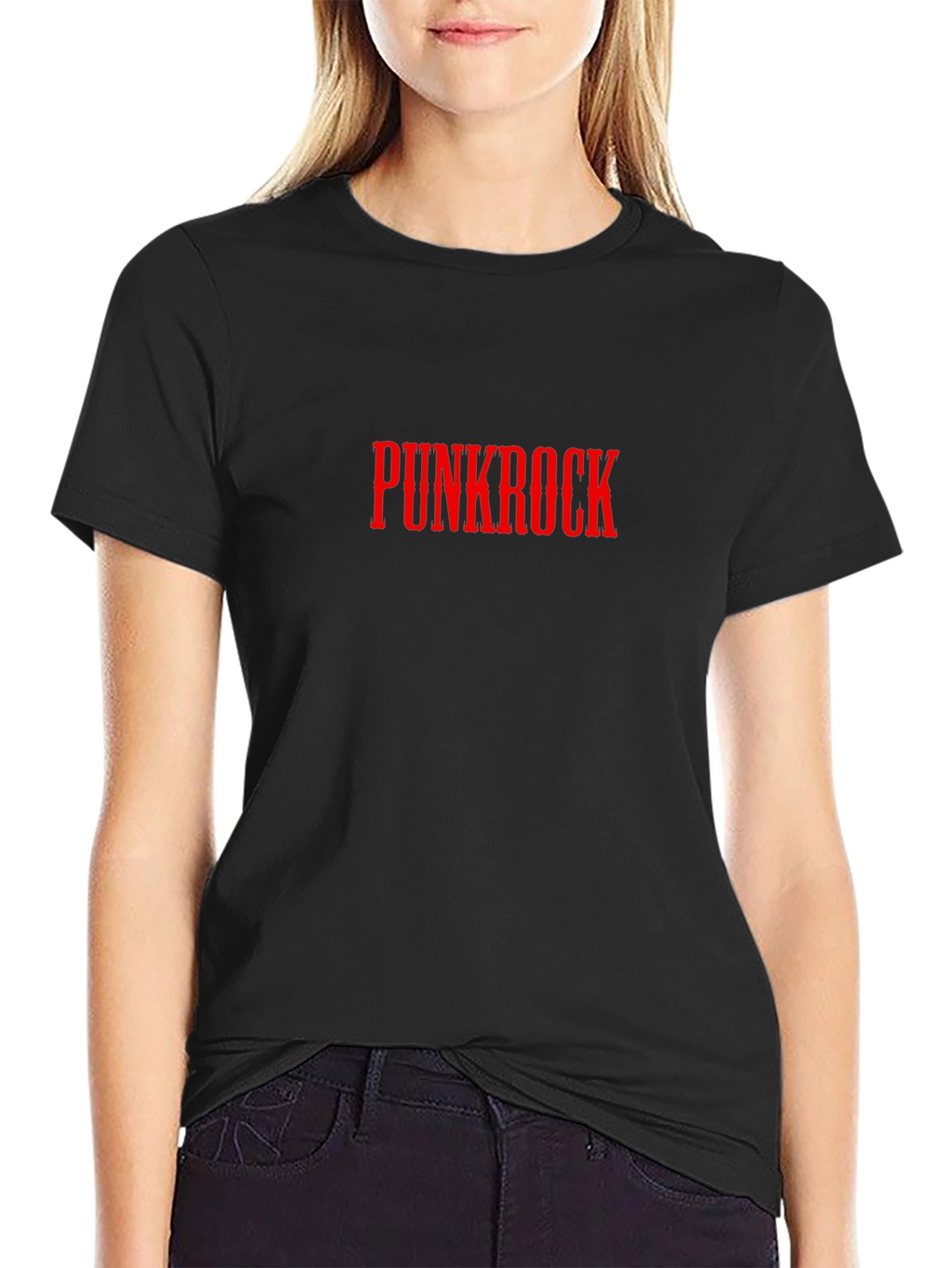 Punkrock T-Shirt - Red Text on Black