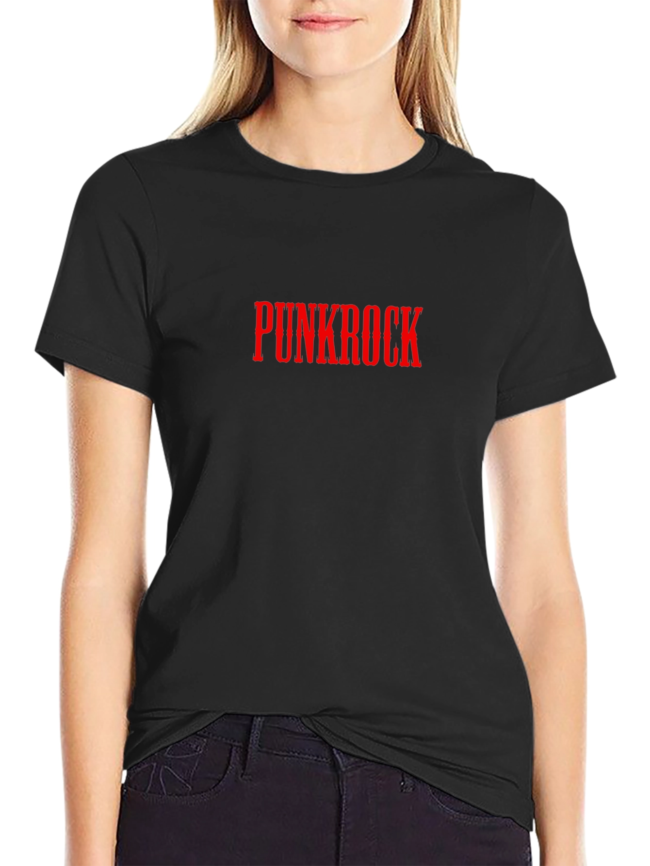 Punkrock T-Shirt - Red Text on Black