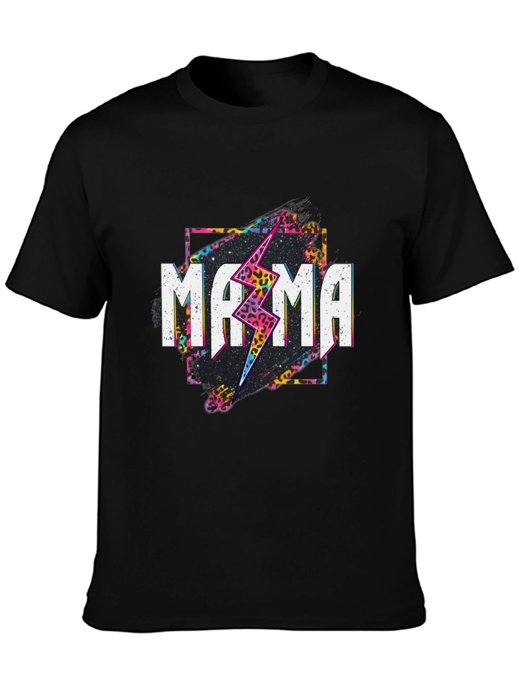 Mama Lightning Bolt Graphic Tee - Black