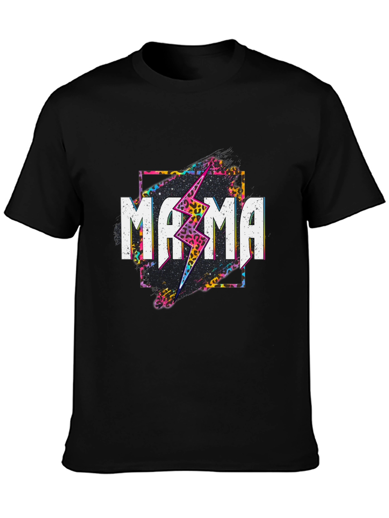 Mama Lightning Bolt Graphic Tee - Black