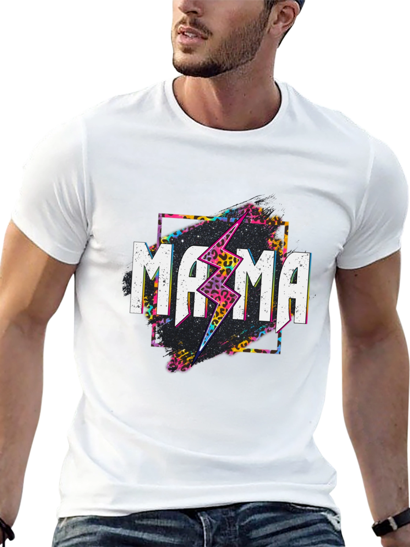 Mama Lightning Bolt Graphic Tee - Black