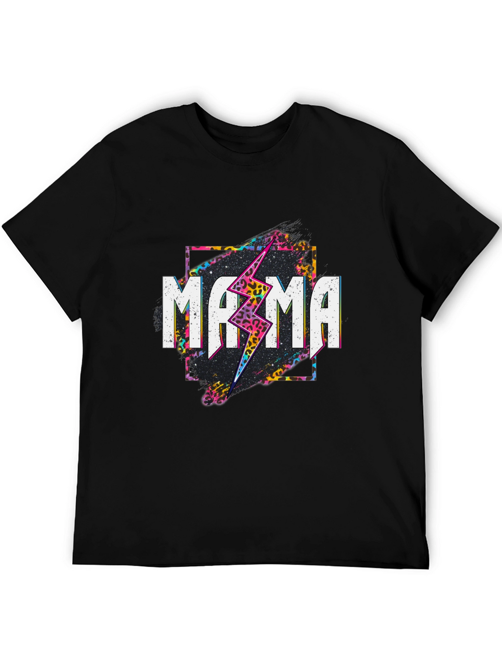 Mama Lightning Bolt Graphic Tee - Black