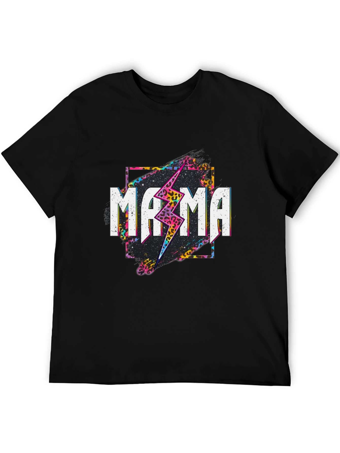 Mama Lightning Bolt Graphic Tee - Black