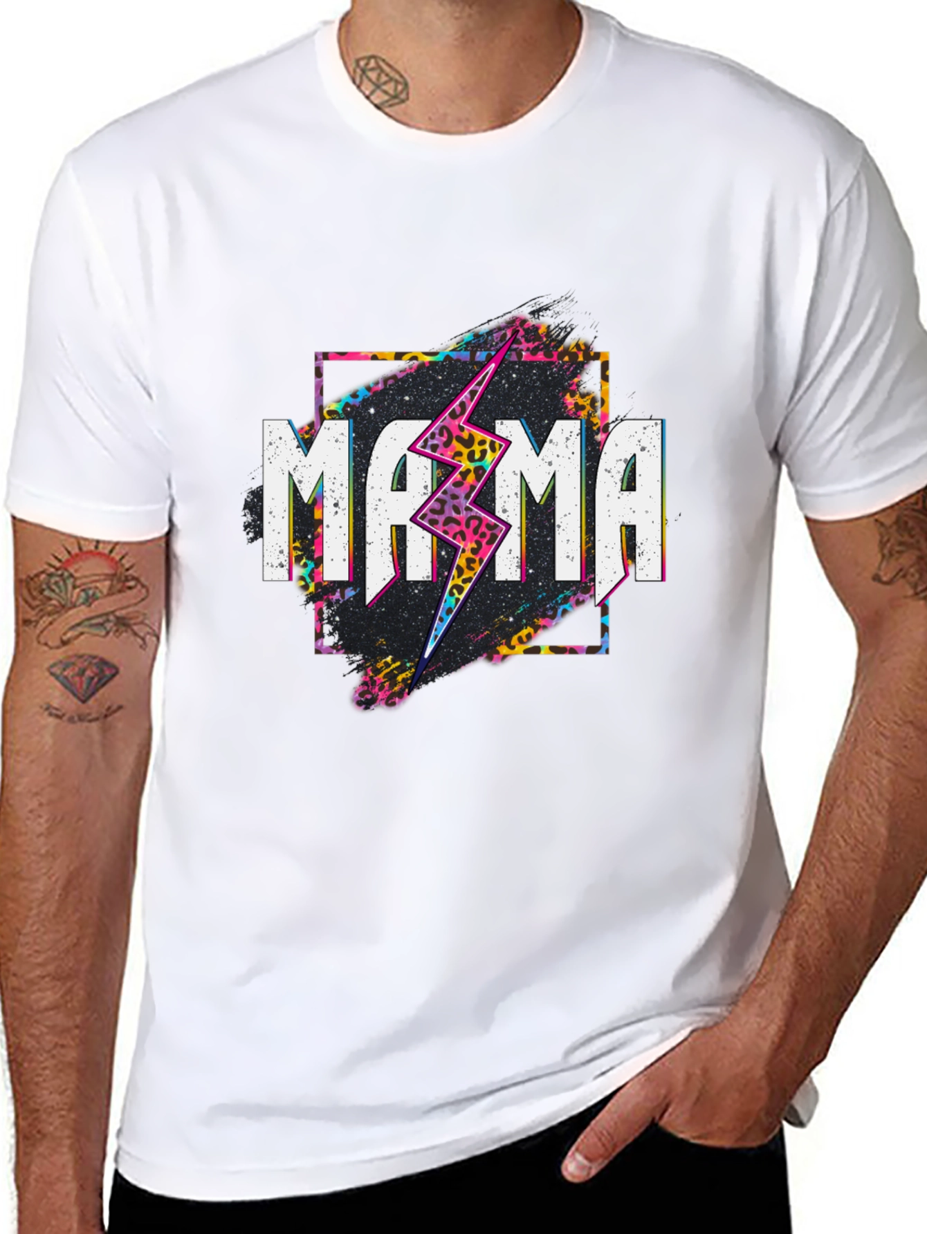 Mama Lightning Bolt Graphic Tee - Black