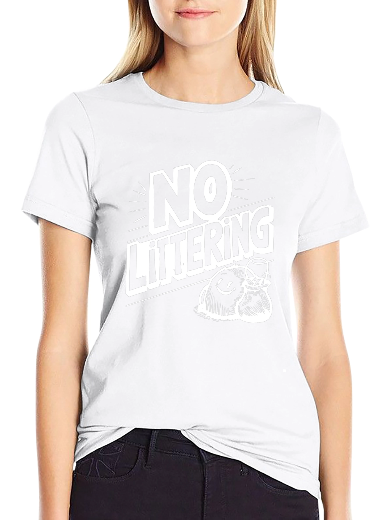No Littering Graphic Tee - Eco-Friendly Awareness T-Shirt