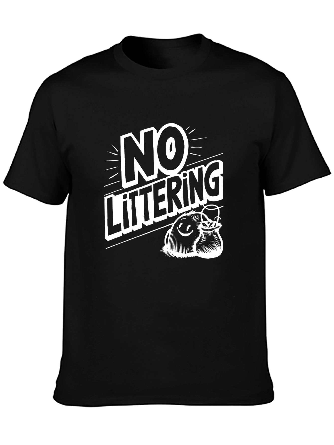 No Littering Graphic Tee - Eco-Friendly Awareness T-Shirt